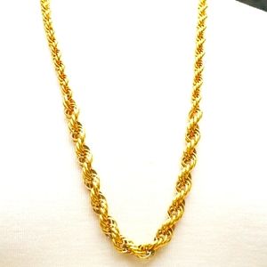 Vindome Vintage Gold Plated Graduated Rope Chain Necklace